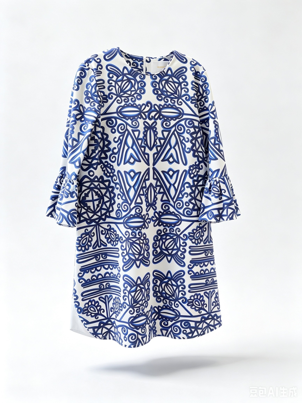 La Double J Blue & White Patterned Shift Dress